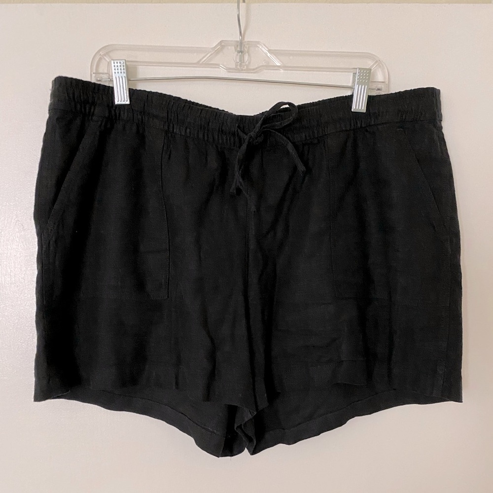 J Crew Black Linen Shorts (XL)